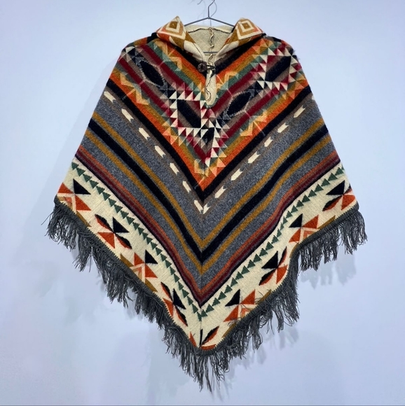 Hooded Poncho Tribal - Picture 1 of 2